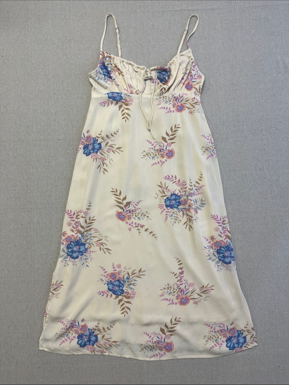 Lucky Brand Floral Midi Dress XS Boho Sleeveless Adjustable Straps